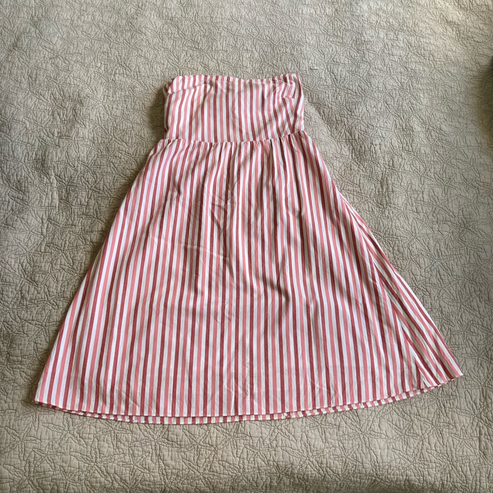 Strapless striped dress